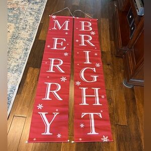 Festive Red Door Holiday Banners